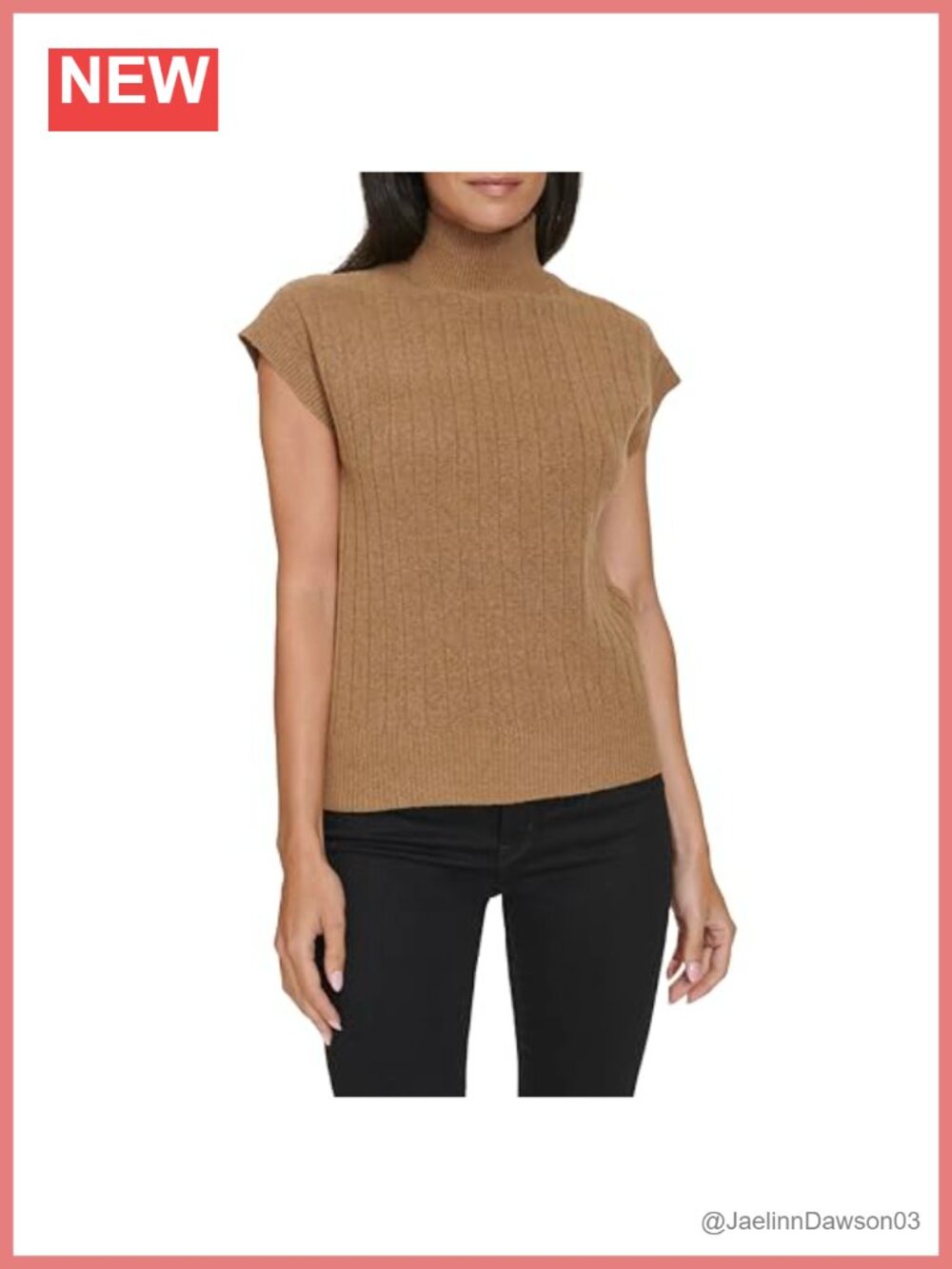 Calvin Klein Mock Neck Short Sleeve Sweater Women's Pullover